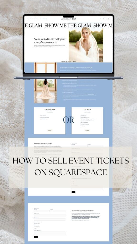 squarespace event ticket sales page for a wedding expo bridal show